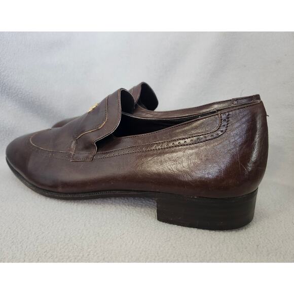 Vintage Stanley Blacker 7.5 Brown Loafer Made In Italy Wingtip Oxford - Picture 5 of 12